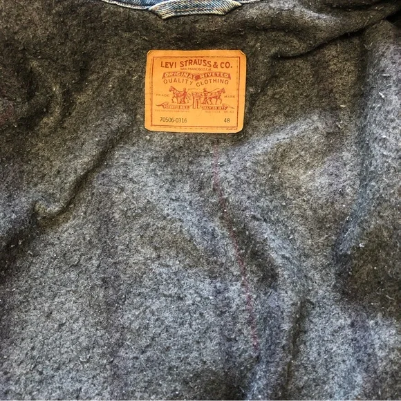 SOLD 1990s Levi's Blanket Lined Red Tag Made in USA Denim Jacket 70506-0316 - Picture 12 of 16